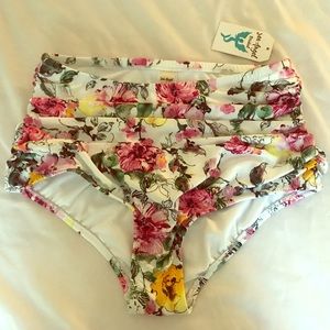 Sea Angel Bridal White Floral High waist Bikini